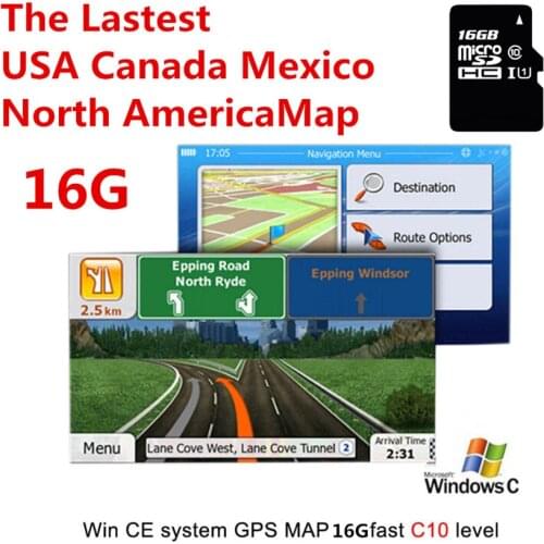 16G GPS Map SD Card 2018 North America Canada Mexico Fit for WCE System Car Unit Radio Car GPS Navigation