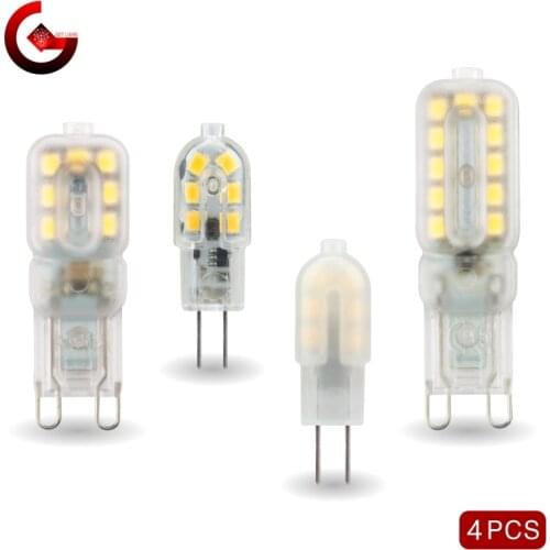 4pcs/lot G4 G9 LED 3W 5W Light Bulb AC DC 12V 220V LED Lamp SMD2835 Spotlight Chandelier Lighting Replace 30W 60W Halogen Lamps