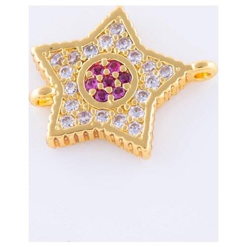 Supplies For Jewelry 5pcs Zircon Star Charms For Jewelry Making Wholesale Copper Micro Pave Czech Charms Bijoux Berloques