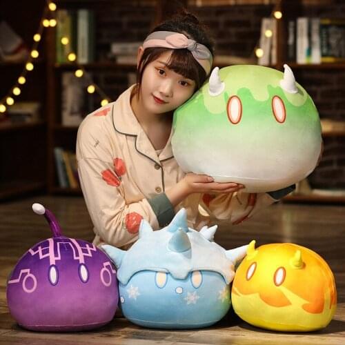 Anime Game Genshin Impact Plush Pillow Cartoon Dumpling Traveler Zhongli Paimon Cute Stuffed Back Cushion Doll Toy