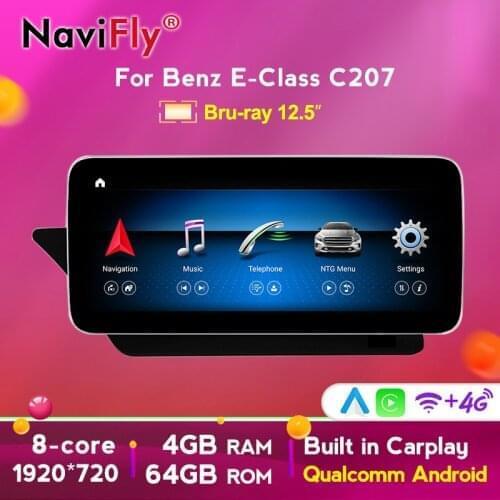 Android 10 12.5‘’Anti-glare screen DSP Carplay IPS Car Multimedia GPS For Mercedes Benz E class Coupe C207 A207 W207 2009-2016