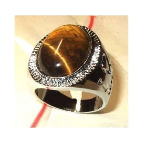 Free Shipping >>NEW hot Beautiful fashion Tibet Silver Brown jade mens ring size 8, 9 ,10 ,11