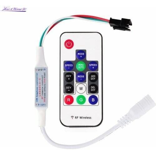 14Key RGB Wireless Remote Control Mini RF LED Controller 14-Key Dc 5V -24V SP104E WS2812 WS2811 Color For 5050 335 LED Strip