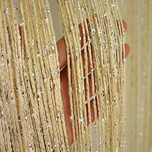 Shiny Thread Curtain Silver String Door Divider Living Room Valance Window Decorective Curtains Dropshipping