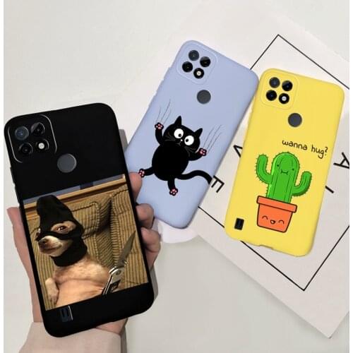 For Realme C21Y C21 C20 C20A C11 2021 C25 Case Animals Cartoon Slim Phone Case Cover For Oppo Realme C11 2021 C 21 25 20 21Y