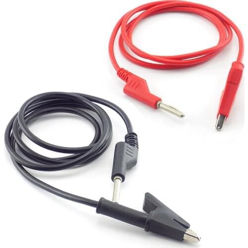 1M double end Test lead Wire Line electrical Voltage Banana Plug and Alligator Clip Crocodile 15A diy for multimeter