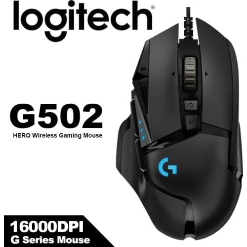 Logitech G502HERO Game Mouse with 16,000DPI High Performance HERO Programmable Tunable LIGHTSYNC RGB 32-bit ARM