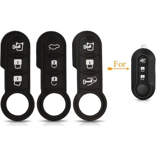 Kutery 10pcs 3 Buttons Replacement Remote Car Key Case Rubber Button Pads For Fiat 500 500L Punto Bravo Panda Freemont