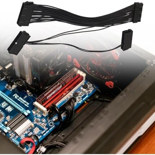 Power Supply Cable Stable Transmission Wear-resistant Three Way 24-pin Motherboard Power Supply Connector for Computer