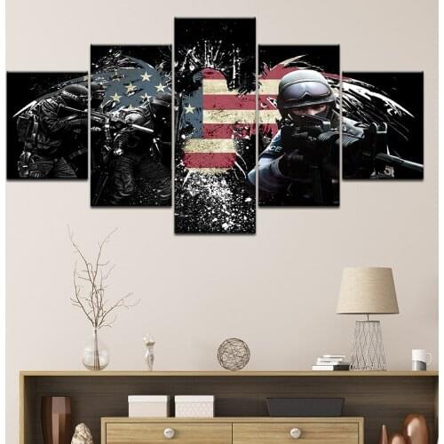 Movie American warrior Superheroes battlefield HD Print American flag Wall Art Pictures Living Room Home Decor Canvas Paintings