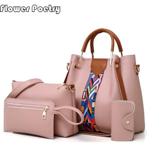 Set New Women Shoulder Bags Female Large Capacity Handbag Solid Luxury Leather Design Ladies Messenger Wallet Bolsas Sac 2020