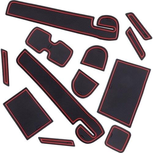 12pcs Car Interior Non-Slip Door Gate Slot Pad Cup Holder Mat PVC Replacement Fit for SUZUKI SWIFT 2018