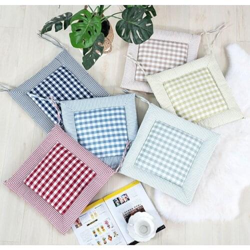 Square Seat Pads Dining Room Garden Kitchen Chair Plaid Cushions Outdoor Indoor Patio