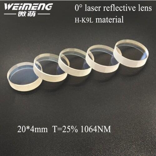 Weimeng brand hot-selling 20*4mm T=25% 1064nm 0 degree output mirror optical lens with H-K9L material for laser machine