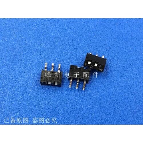 Taiwan SIP-02T-V small miniature flat thin 2-digit DIP switch, digital coding program 3-pin switch