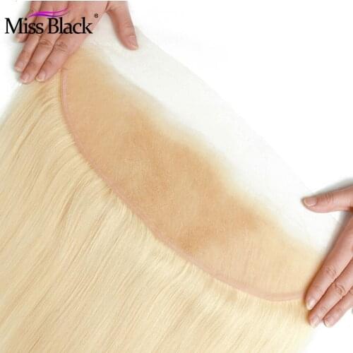 Miss Black 613 Blonde 13x4 Straight Lace Frontal Pre Plucked Lace Front Braziian Human Hair With Baby Hair Transpartent Swiss La