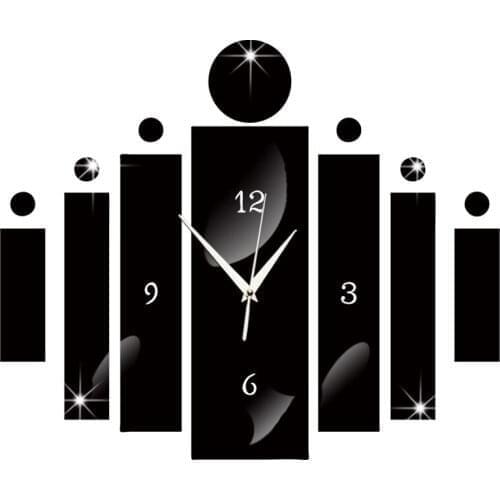 GZ005 Creative Rectangle 3D Acrylic Study Bedroom Living Room Wall Clock