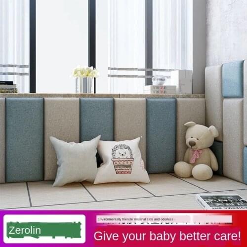 Home Bedroom Bed Cushion Pillow Tatami Anti-collision 3D Wall Stickers Self-adhesive Board Headboard Bed Kids Bedroom Bedhead