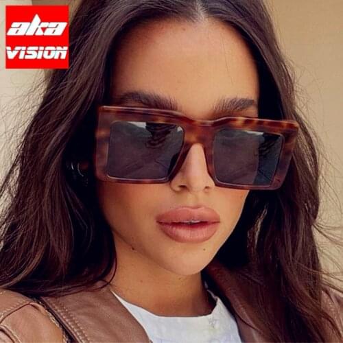 AKA VISION Square Sunglasses Women/Men 2021 Brand Desginer Vintage Oversized Glasses Ladies Vintage Shades Eyewear UV400 Goggle