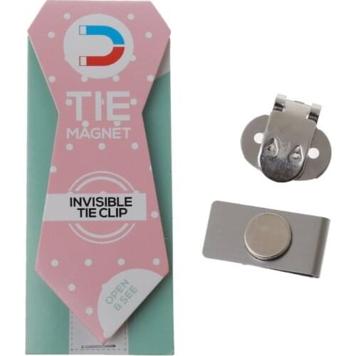Practical Magnetic Tie Clip Invisible Elegant Mens Suit Jacket Stainless Steel Magnetic Lapel Pin Keep Necktie in Place
