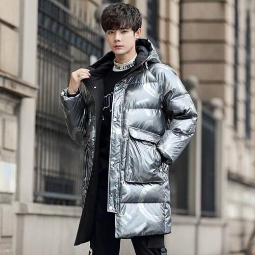 Mens Down Coat Winter Puffer Jacket Long Style