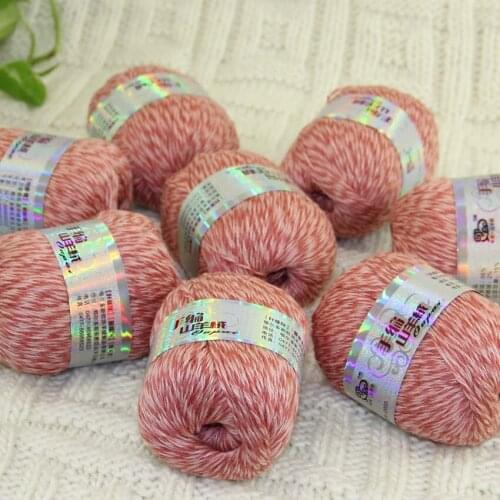 Sale New Luxurious Soft 8Balls x 50gr Mongolian Pure Cashmere Hand Knitting Wool Hand Crochet YarnBaby Pink Whi Multi 233-634-8