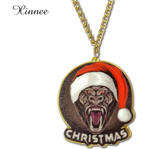 Christmas Kids Necklace Merry Christmas Decorations For Children Custom Character Jewelry Navidad Natal New Year 2022