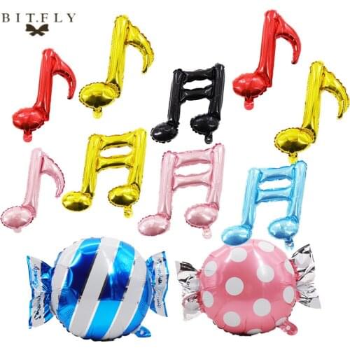 BIT.FLY Aluminum foil candy balloon Wedding party kids baby shower toys Xmas Birthday Music note balloon DIY hanging decoration