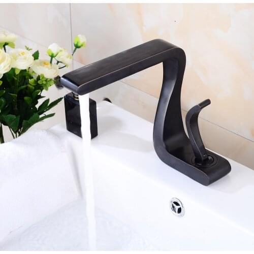 Free shipping Unique Shape Wash Basin waterfall ORB Faucet Single Handle /hole Bathroom lavatory mixer Tap NEW