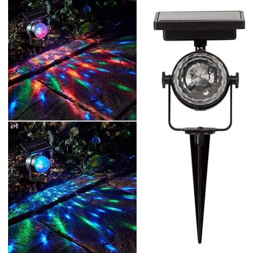3 Pcs LED Beads Solar Lamps Solar Powered Projection Lamp Lawn Garden Carnival Projector Color LED Light
