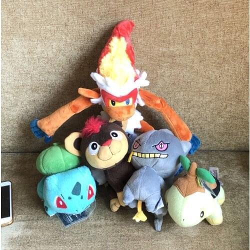 TAKARA TOMY Genuine Pokemon LitleoTurtwig Banette Bulbasaur Plush Action Figure Toys