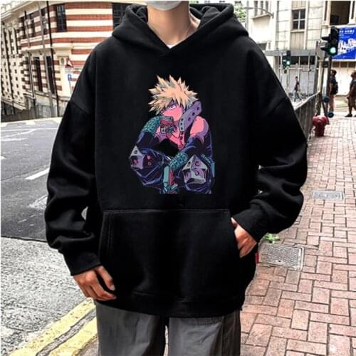 Japanese Anime My Hero Academia Hoodies For Men Katsuki Bakugou Graphic Streetwear Sweatshirt Pullover Oversized Male Hoodies