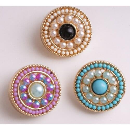 XH782 NEW 18mm beads Golden flower Metal Snap button fit snap jewelry DIY