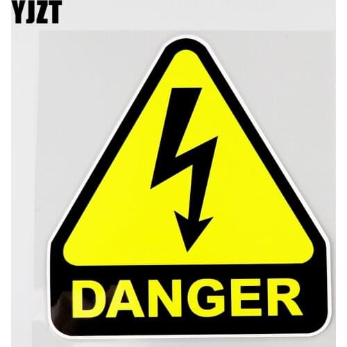 YJZT 15.4CM×17CM High Voltage Danger Warning Decal PVC Car Sticker 12C-0014