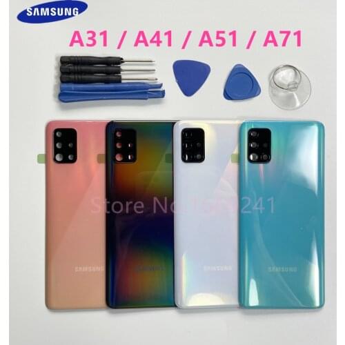 For SAMSUNG Galaxy A51 A515 A71 A715 A31 A315 A41 A415 Housing Battery Door Back Cover + Rear Camera Lens Case + Tools