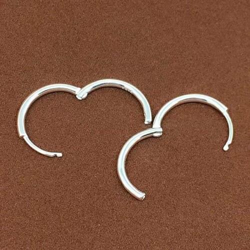 925 Sterling Silver Stuck Buckle Hoop Earrings For Women Simple 2.0mm Bold Hoop Earrings Small Round Circle Earrings Hoops
