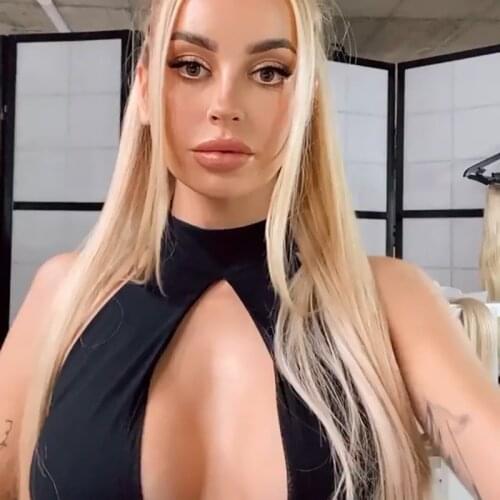 Womens sexy solid color hollow neck sleeveless tight hip lifting Jumpsuit