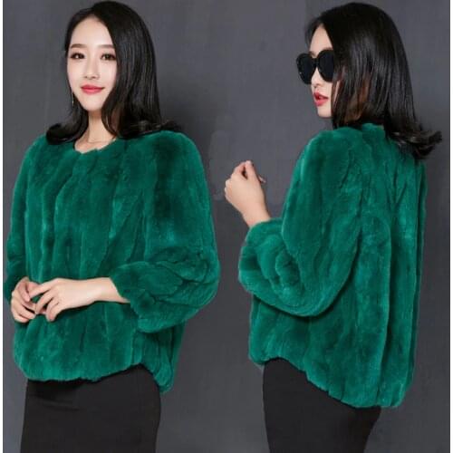 Winter 100% Ladies Natural Whole Skin Rex Rabbit Fur Jackets Coats Women O neck Slim Fur outerwear Plus Size M-3XL Waistcoats