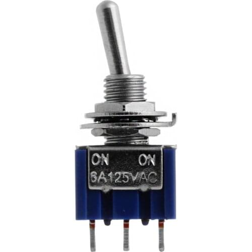 1pc Mini 125V AC 6A SPDT MTS-102 3-Pin 2 Position On-on Toggle Switches