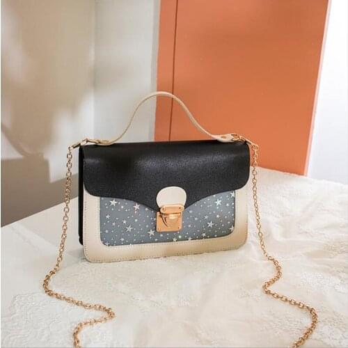 1Pc Chain Pu Leather Crossbody Bags For Women Small Shoulder Simple Bag Special Lock Design Female Travel Handbags 5 colors