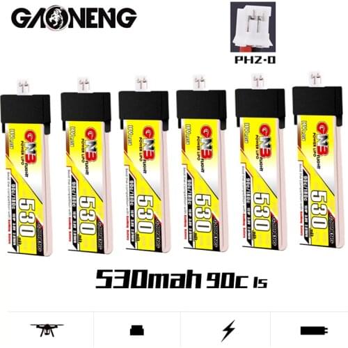 2/4/6/8/10Pcs Gaoneng GNB MAX 180C HV LiPo Battery 1S 3.8V 530mAh PH2.0 Plug For RC Quadrotor Airplane FPV Racing Drone Parts