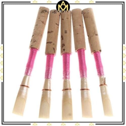5PCS Bulrush Oboe Reed Soft Mouthpiece Orchestral Medium Windwood Instrument Part Accessories With CKeys