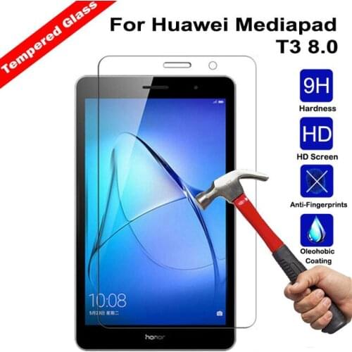 50 PCS For Huawei Mediapad T3 8 inch Tempered Glass 9H Explosion-proof Screen Protector for KOB-L09 KOB-W09 Protective Film