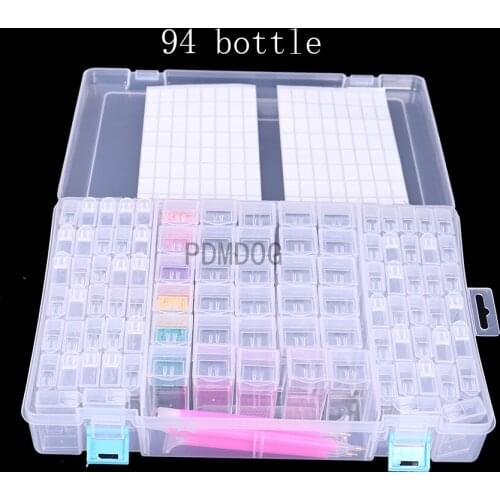 56/94 Grids Removable Organizer Box Rings Earring Material Sequins Boxes Nail Art Jewelry Storage Case Diamond Painting Accessor
