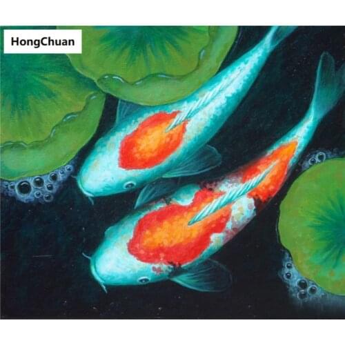 Diamond embroidery, koi fish, 5d diamond painting square, round diamond inlay, rhinestone picture, cross stitch, new year, gift