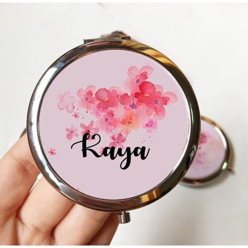 Free Shipping 5pcs lot Unique Custom logo Wedding Bride to be Bridesmaid gifts Personalized portable compact mirror gift