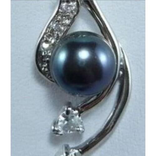 FREE shipping> >>>>Beautiful! Black Pearl Pendant Necklace