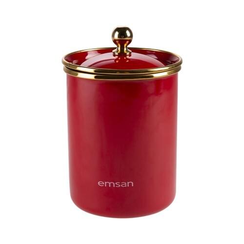Emsan Troy Enamel Jar Large Red