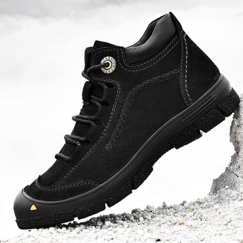 New Fashion Men Hiking Boots Shoes Winter Super Warm Plush Snow Boots Outdoor Waterproof Work Shoes Anti-Skidding Ankle Boots