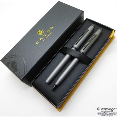 Cross Lead Gray Roller Pen + Ballpoint Pen AT0088-115 | Cross Pen | İsme Special Pen